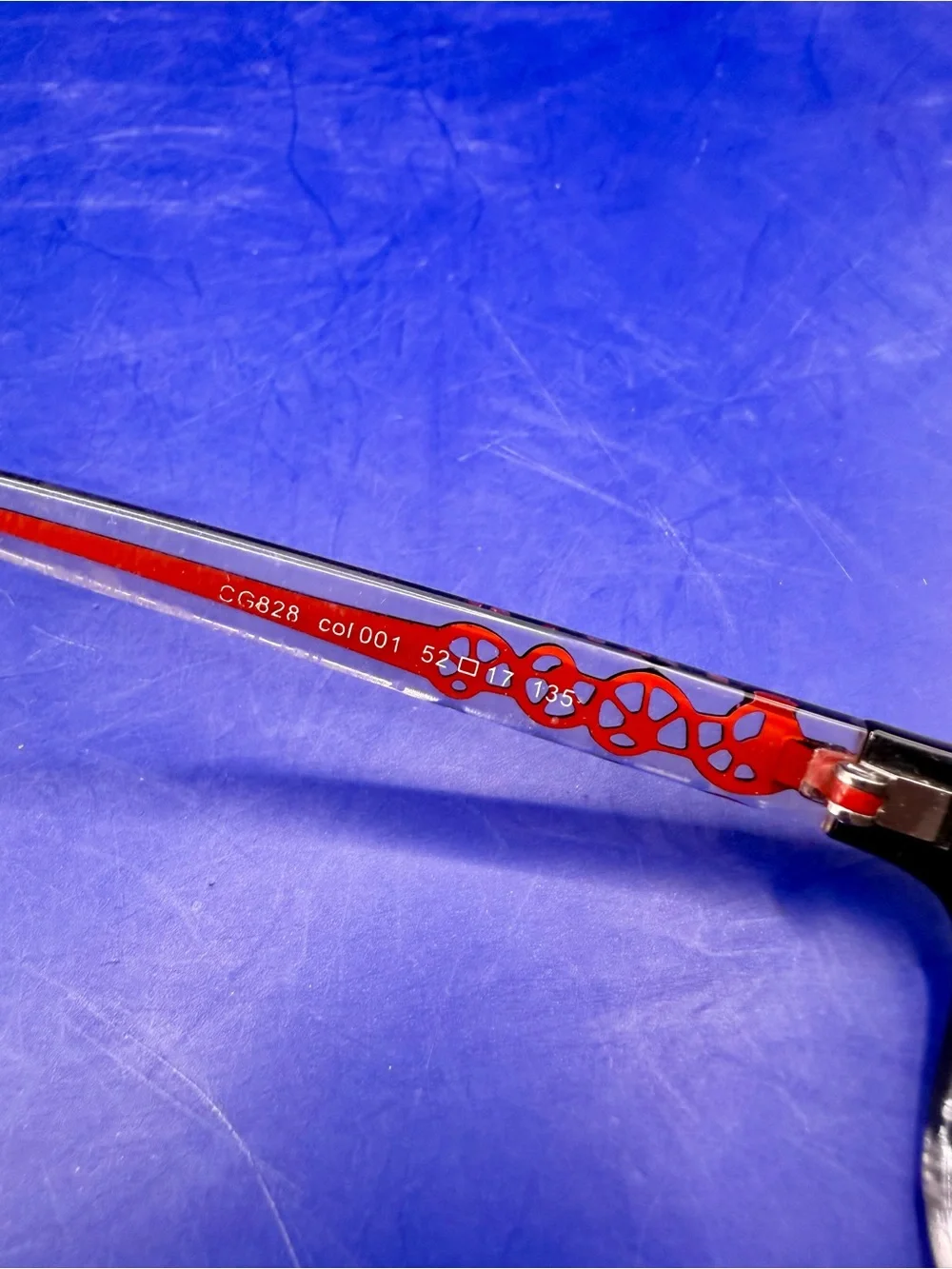 CoverGirl CG828 Eyeglasses Frames Black Clear Fade Red Lace 52-17-135